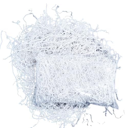 Elatapes Shredded Paper For Gift Wrapping Basket Filling Crinkle Cut Paper Confetti Paper Reusable Environment Friendly Suitable For ECommerce Business Pack Of 500 Grams White - Image 2
