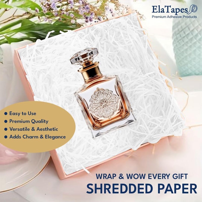 Elatapes Shredded Paper For Gift Wrapping Basket Filling Crinkle Cut Paper Confetti Paper Reusable Environment Friendly Suitable For ECommerce Business Pack Of 500 Grams White - Image 4