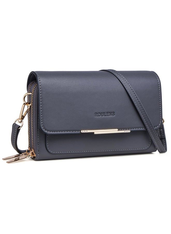 Roulens Small Crossbody Bag for Women,Cell Phone Purse Women's Shoulder Handbags Wallet Purse with Credit Card Slots, Dark Gray, Small, Ar2976-3dark Gray - Image 1
