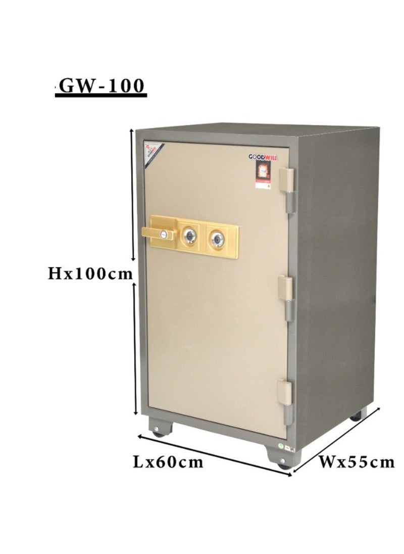 KARNAK Karnak Safe Box Locker with Handle 2-Keys Fire Resistant, Waterproof for Home, Office, Hotel, Privacy Room, Bank GW-100K 200kg  - Image 2