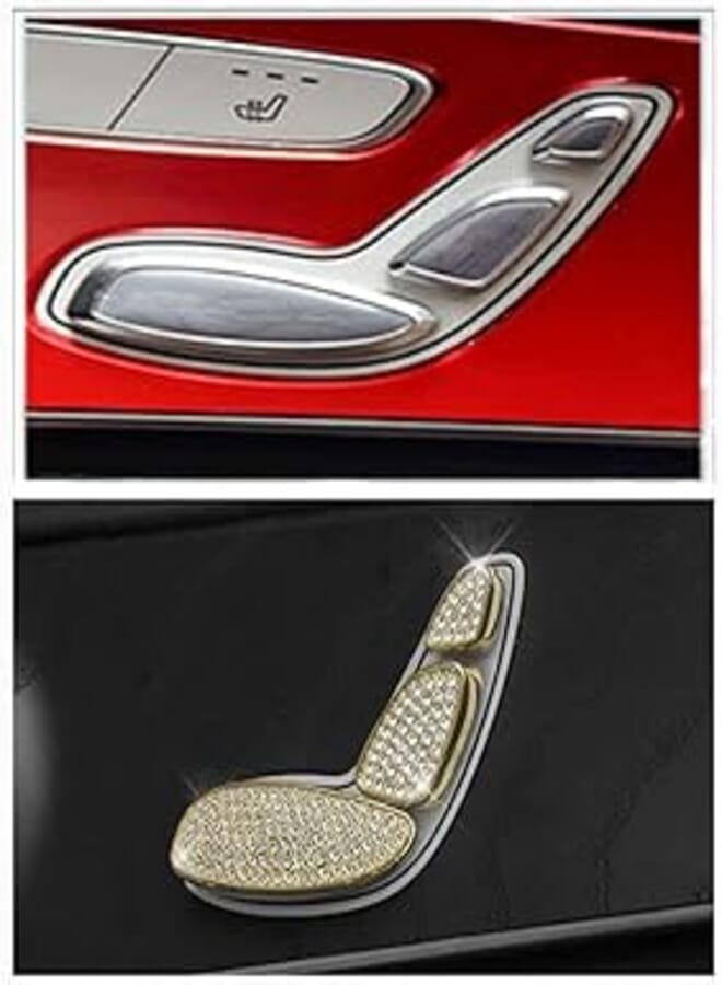 Mercedes C-Class 2019 to 2020 Car Seat Control Button Cover - Gold, 6 Piece