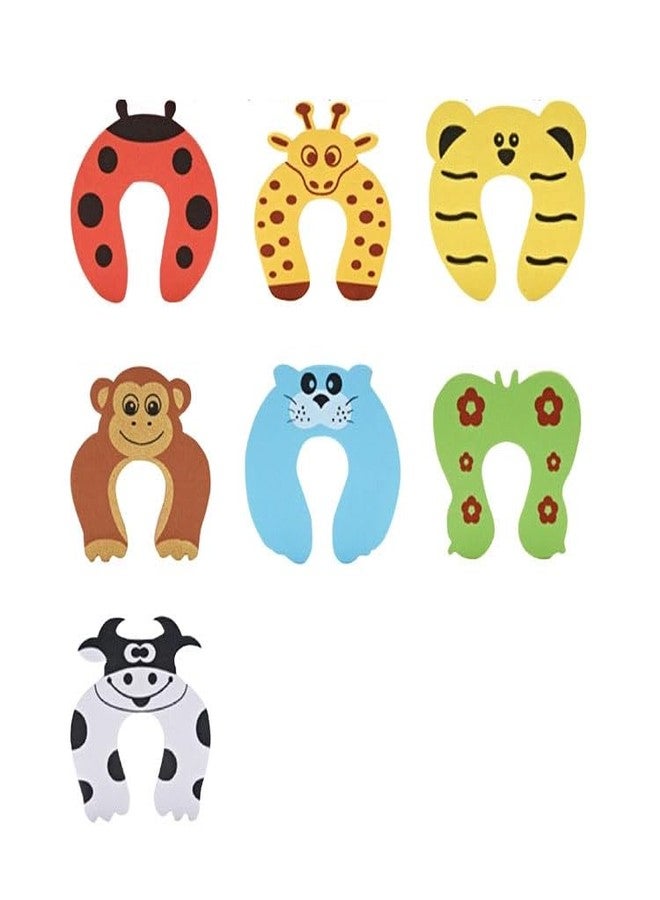 BOTIST Animal Finger Door Stopper, Cartoon Animal Cushion Children Safety Foam Door Stopper Childproof Door Stoppers Curve Shaped Door Stopper (Pack of 6) - Image 4