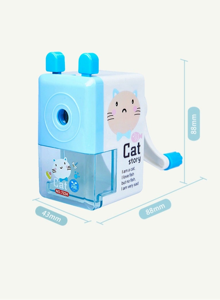 Hand Crank Pencil Sharpener Mechanical Dual Hole Automatic Pencil Sharpener Desktop Pencil Sharpener Perfect for Pencil Eyebrow Pencils - Image 3