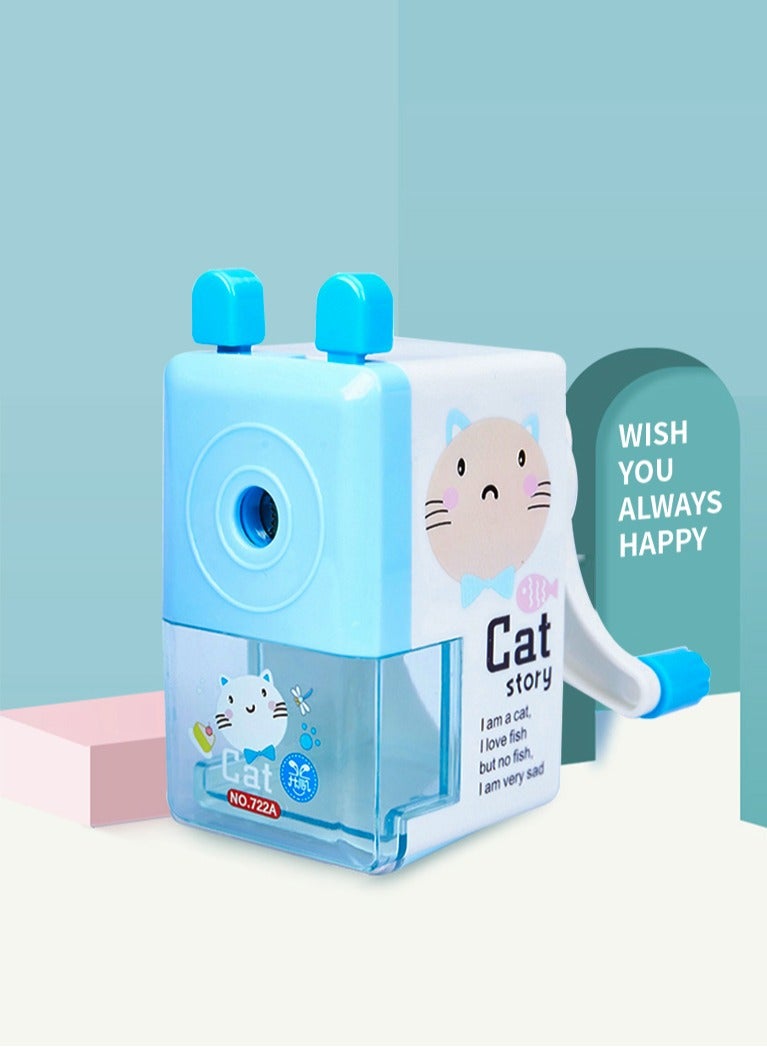 Hand Crank Pencil Sharpener Mechanical Dual Hole Automatic Pencil Sharpener Desktop Pencil Sharpener Perfect for Pencil Eyebrow Pencils - Image 2