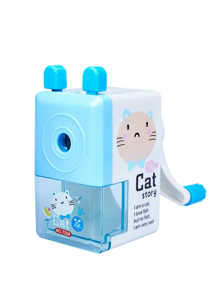 Hand Crank Pencil Sharpener Mechanical Dual Hole Automatic Pencil Sharpener Desktop Pencil Sharpener Perfect for Pencil Eyebrow Pencils - Image 1