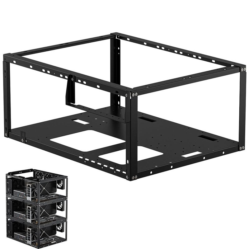 JOYJOM PC Test Bench, Open Air PC Case, Open Frame Computer Chassis, Techbench Server Rack Mount PC Case for ETAX ATX MATX ETAX X79 X99 Micro ATX Motherboards (Stackable) - Image 1