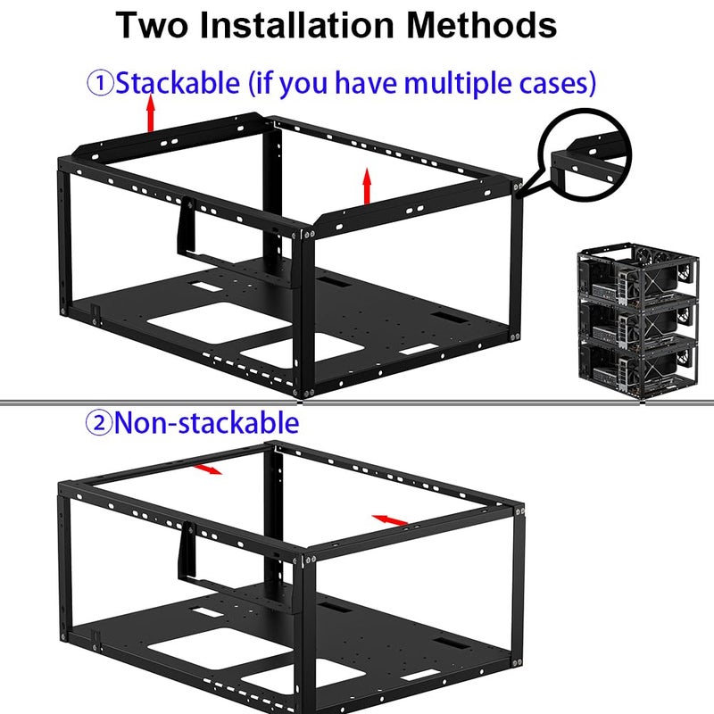 JOYJOM PC Test Bench, Open Air PC Case, Open Frame Computer Chassis, Techbench Server Rack Mount PC Case for ETAX ATX MATX ETAX X79 X99 Micro ATX Motherboards (Stackable) - Image 2