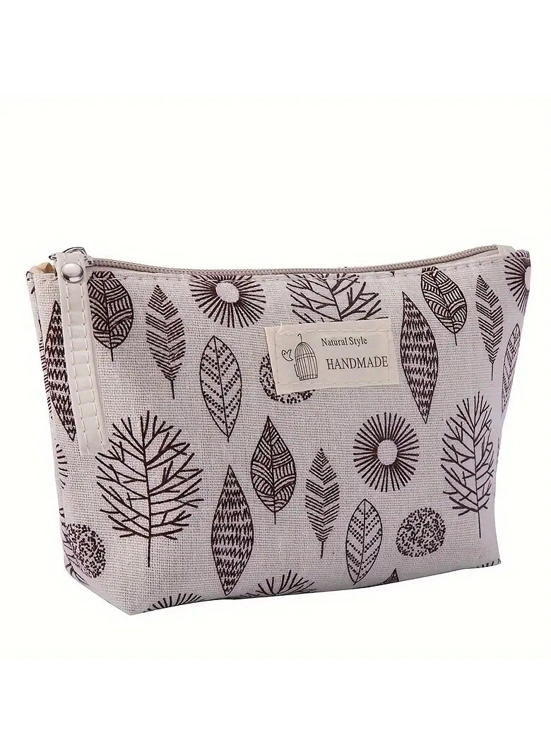 ORiTi Small & Roomy Canvas Cosmetic Bag: The Perfect Travel Makeup Bag for All Your Toiletries - Grey - Image 1