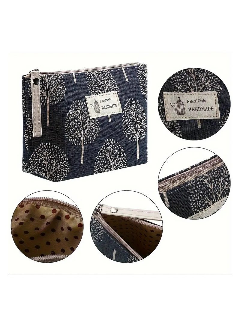 ORiTi Small & Roomy Canvas Cosmetic Bag: The Perfect Travel Makeup Bag for All Your Toiletries - Grey - Image 4