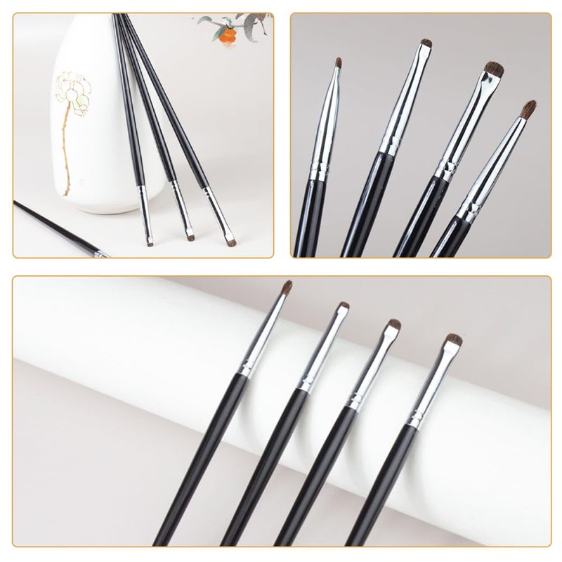 FAVOMOTO Fine Precision Eyeliner Brush Set 4pcs Small Makeup Brush Kit with Premium Horse Hair for Detailed Eye Makeup and Eyeliner Application - Image 3