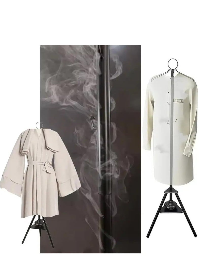 MUNTAQI حامل بخور عمودي فاخر للملابس – 175 سم حامل بخور على طراز جهاز بخار الملابس مع خطافات من الفولاذ المقاوم للصدأ – شماعة عطرية للعباءة، الثوب، العباءة، الشالات، الجلابية وبخار العطور - Image 5