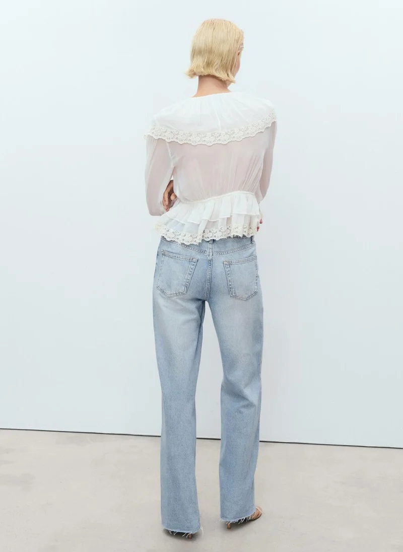 MANGO Danila Wide-Leg High-Rise Jeans