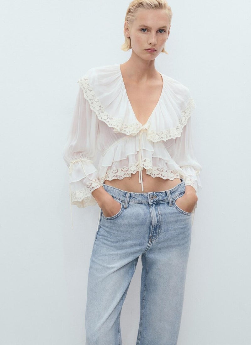 MANGO Danila Wide-Leg High-Rise Jeans  - Image 4