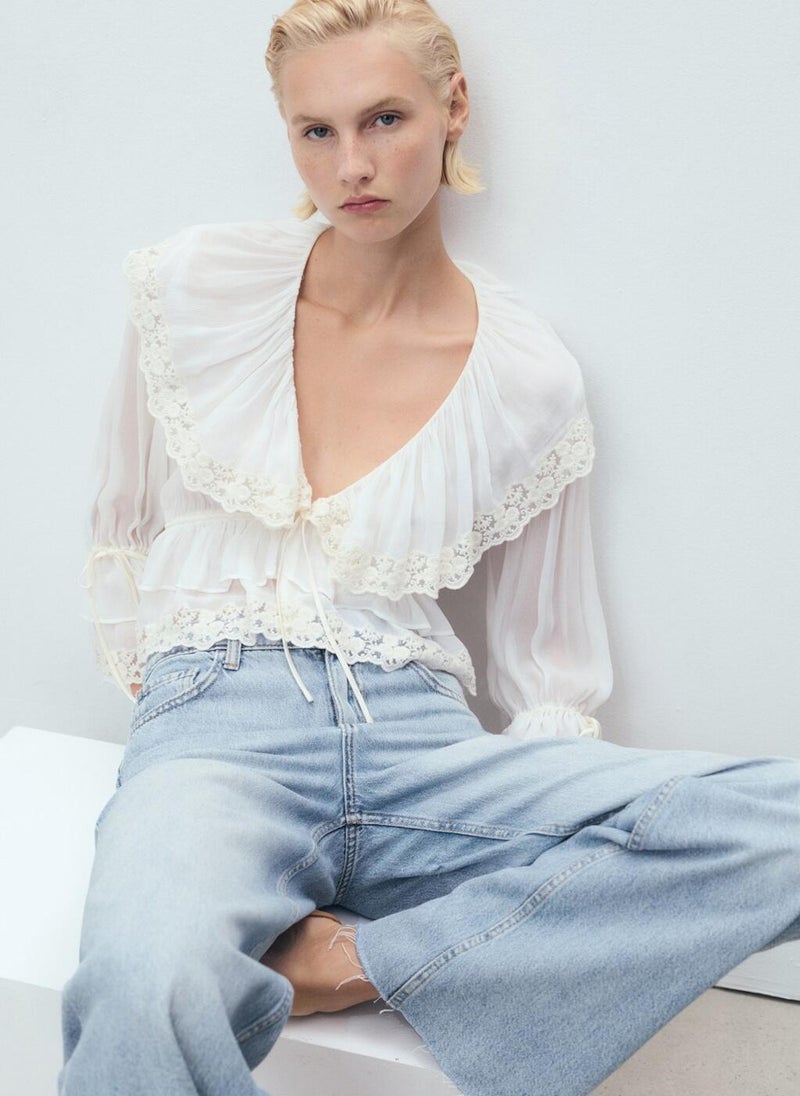 MANGO Danila Wide-Leg High-Rise Jeans  - Image 3