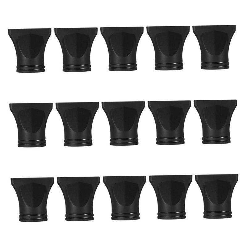 Universal Black Hair Dryer Concentrator Nozzle 15pcs Set for Salon and Home Styling - Image 2