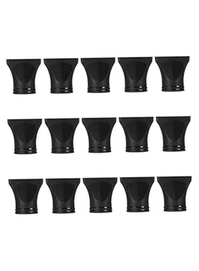 Universal Black Hair Dryer Concentrator Nozzle 15pcs Set for Salon and Home Styling - Image 1