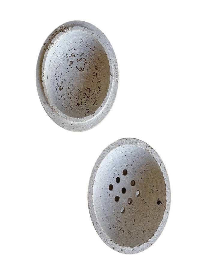 SAIDKOCC 9 Holes Handmade Natural Marble Round Incense Burner Holder for Meditation Decorative Room/Kitchen/Coffee Shop (Beige Travertine Stone) - Image 5