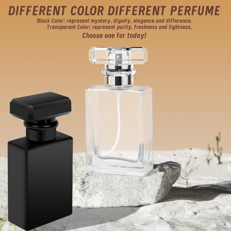 Luxsego Perfume Bottle Atomizers with Funnels, 30 ML Refillable Perfume Spray, Empty Spray Bottle Glass Cologne Atomizers for Travel, Handbag or Date, Storage Bag Included (Transparent+Black) - Image 2