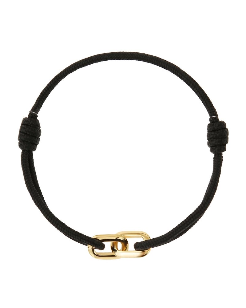 Made by Nami Nautical Bracelets for Men Adjustable and Waterproof Rope Bracelet for Men with Stainless Steel Charm Gift for Him (Black Gold) - Image 2
