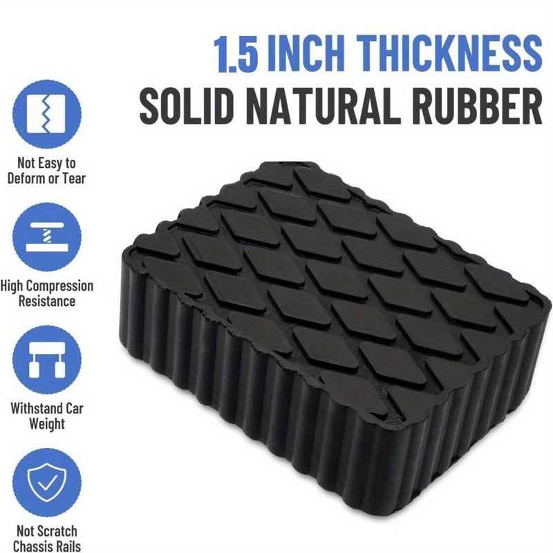 4Pcs Car Jack Rubber Pad Scissor Lift Accessories Trailer Stabilizer RV Leveling Block Wheel Stop Wedge - Image 3