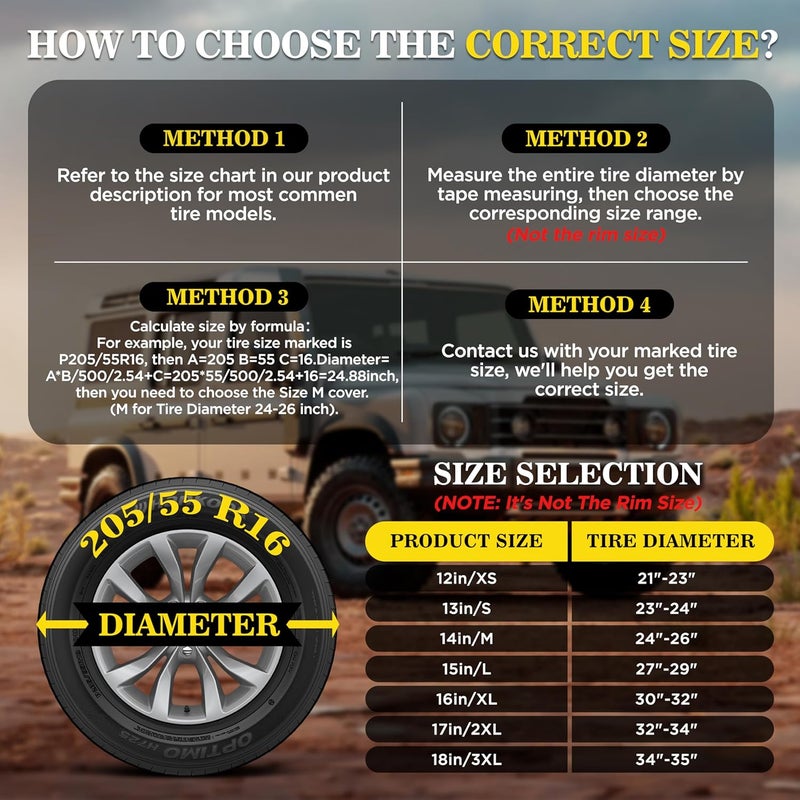 Moonet 34-35 inch Spare Tire Cover Thickening Leather Universal Fit for Jeep, Trailer, RV, SUV, Truck, Tough Tire Wheel Soft Cover (Fits Entire Wheel Size 34-35 inch) - Image 2