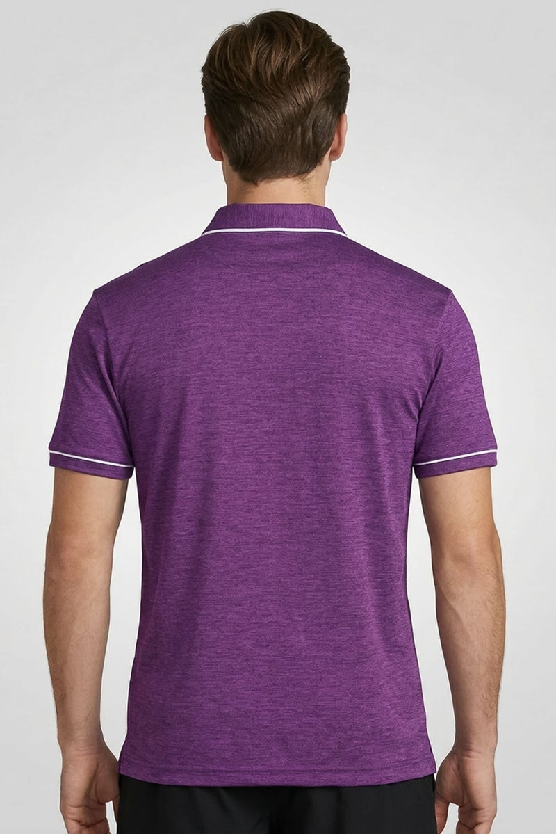 Ping Men Sportswear Fit Short Sleeve Outdoor Polo Shirt, Purple - Image 4