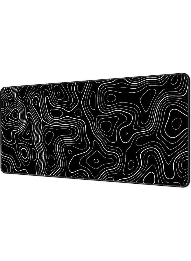 Large Mouse Pad, Extended Gaming Mouse Pad, Non-slip Rubber Base Mouse Pad, Office Desk Mat Desk Pad, Smooth Cloth Surface Keyboard Mouse Pads for Computers (800 x 300 x 3mm), Black