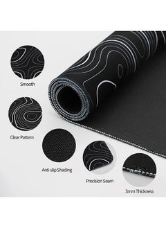 Arabest Large Mouse Pad, Extended Gaming Mouse Pad, Non-slip Rubber Base Mouse Pad, Office Desk Mat Desk Pad, Smooth Cloth Surface Keyboard Mouse Pads for Computers (800 x 300 x 3mm), Black  - Image 5