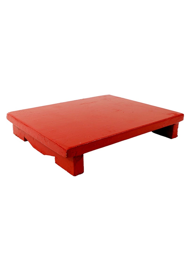 Madhoor Red Chowki Patla (Bajot) 12x15 Inches – Traditional Pooja & Diwali Décor - Image 2