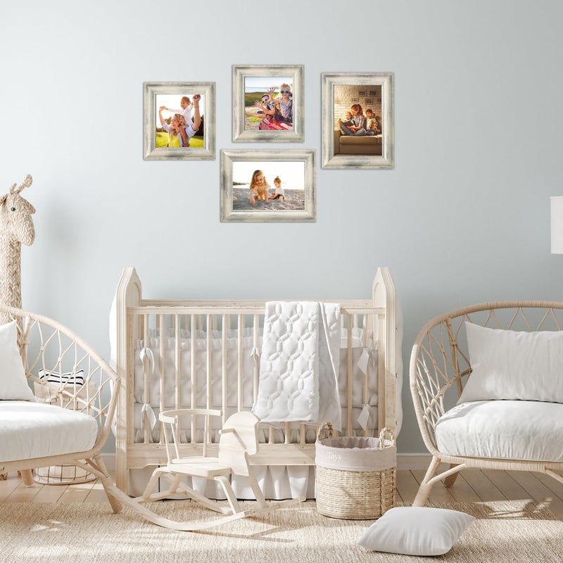 TKYGU 4Ã—6 Picture Frame Set of 4,Vintage Photo Frame, Rustic Retro Picture Frame with Tempered Glass, Decorative Art on Walls and Tabletop Placement Family Friends Wedding Gift - Image 5