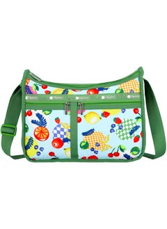 LeSportsac LeSportsac Fresh Fruit Deluxe Everyday Crossbody Bag + Cosmetic Bag, Style 7507/Color E840, Whimsical Sunkissed Artfully Arranged Fruit, Vibrant Juicy Oranges, Lemons & Limes, Sweet Cherries & Berries 