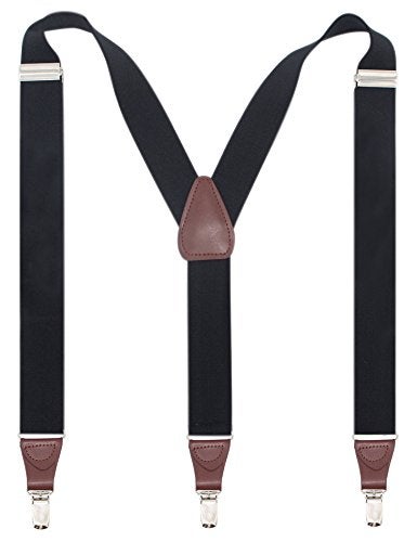 Bioterti Men’s Y-shape 1.4 Inch Suspender -3 Metal Clips, Elastic Straps (Burgundy Paisley) - Image 5