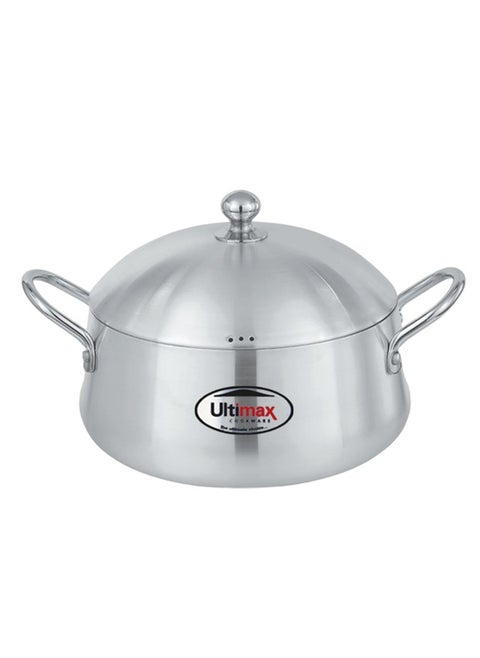 Ultimax Metallic Finish Belly Cookware Pot 16 Cm With Premium Quality Aluminium, Even Heat Distribution,Dishwash & OvenSafe, S.S Handle for Comfortable Grip, Durable Construct & Elegant Design