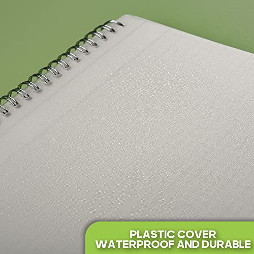 TWONE Spiral Graph Paper Notebook with Transparent Plastic Cover, 60 Sheets, 7" x 10" for Home, School, Math,Cornell Notes, College Students - Image 3
