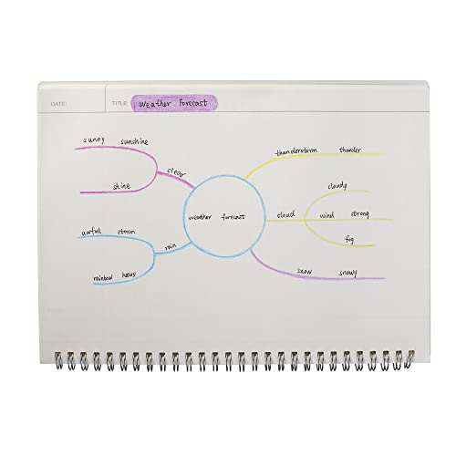 TWONE Spiral Graph Paper Notebook with Transparent Plastic Cover, 60 Sheets, 7" x 10" for Home, School, Math,Cornell Notes, College Students - Image 5