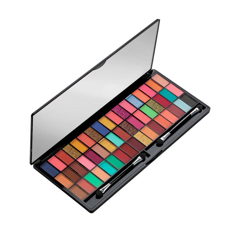 COLORS QUEEN Colors Queen Ultra Pigmented 51 Colors Eyeshadow Palette with Brush Long Wearing Easily Blendable Eye Makeup Palette Eyeshadow Palette with Matte Shimmery Metallic Finish Multicolor 01 - Image 1