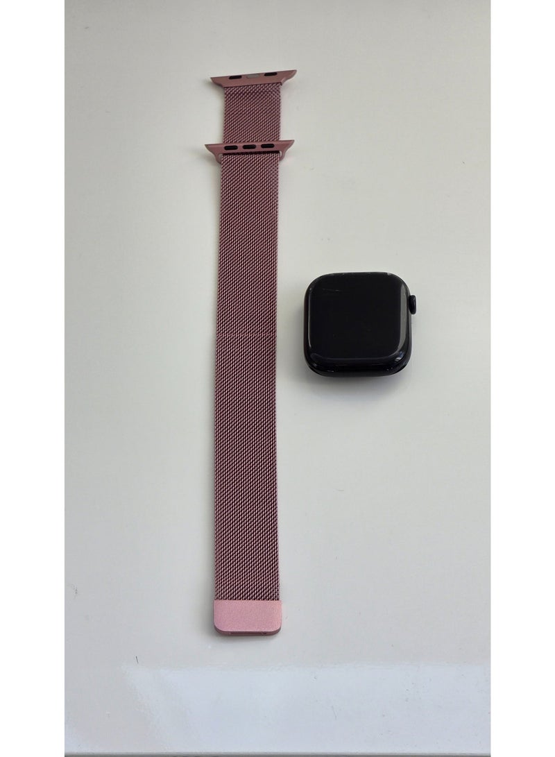Premium 46mm Milanese Magnetic Loop Apple Watch Band | Stainless Steel Metal Mesh Strap | Rose Gold - Image 4