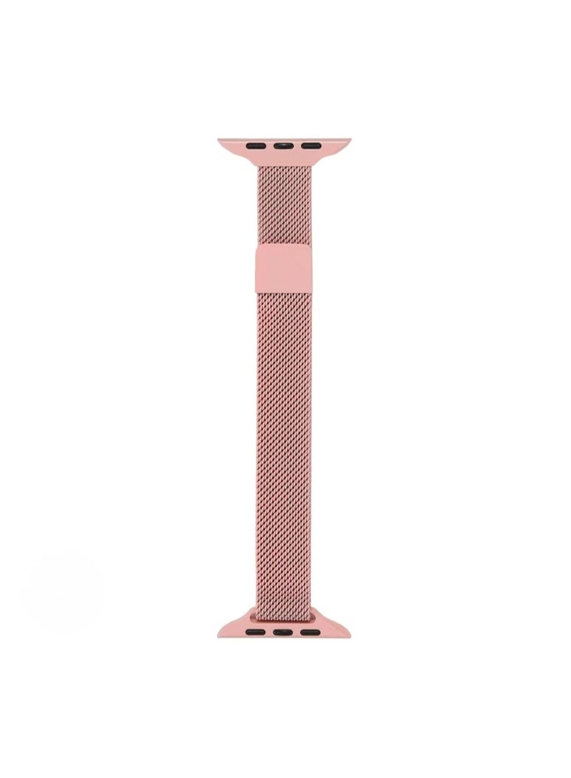 Premium 46mm Milanese Magnetic Loop Apple Watch Band | Stainless Steel Metal Mesh Strap | Rose Gold - Image 2