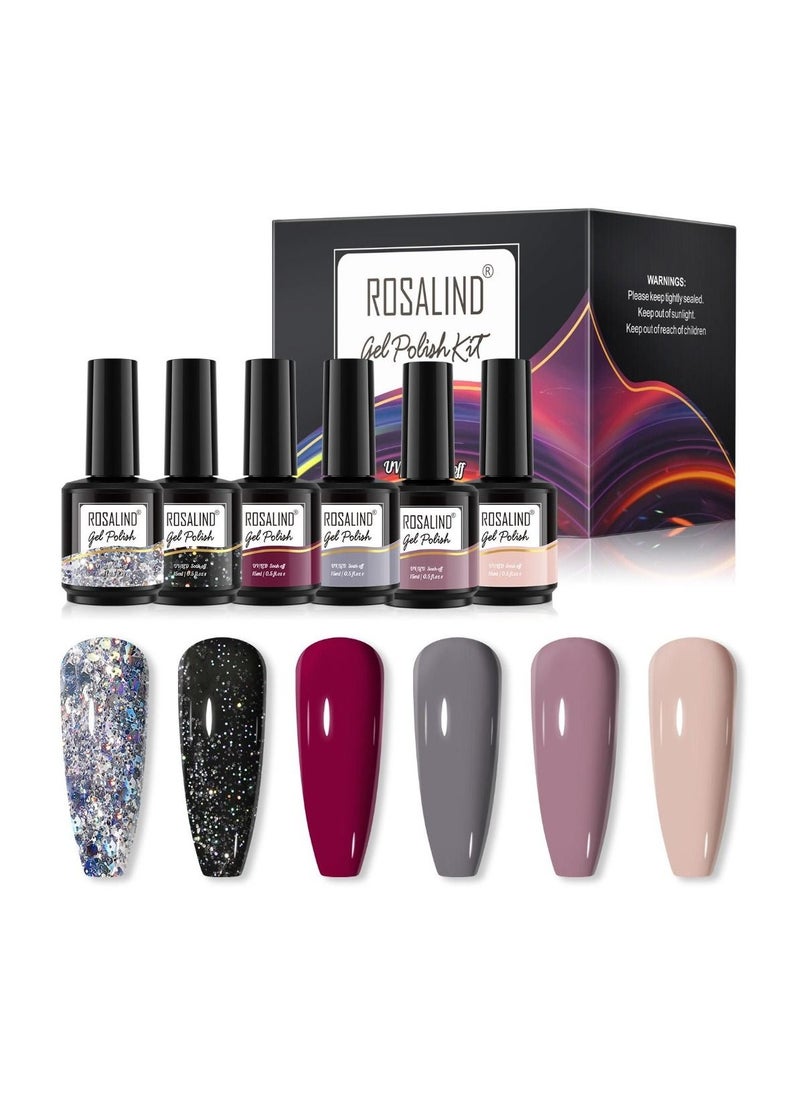Rosalind ROSALIND 6PCS Gel Nail Polish Set 15ml  - Image 1