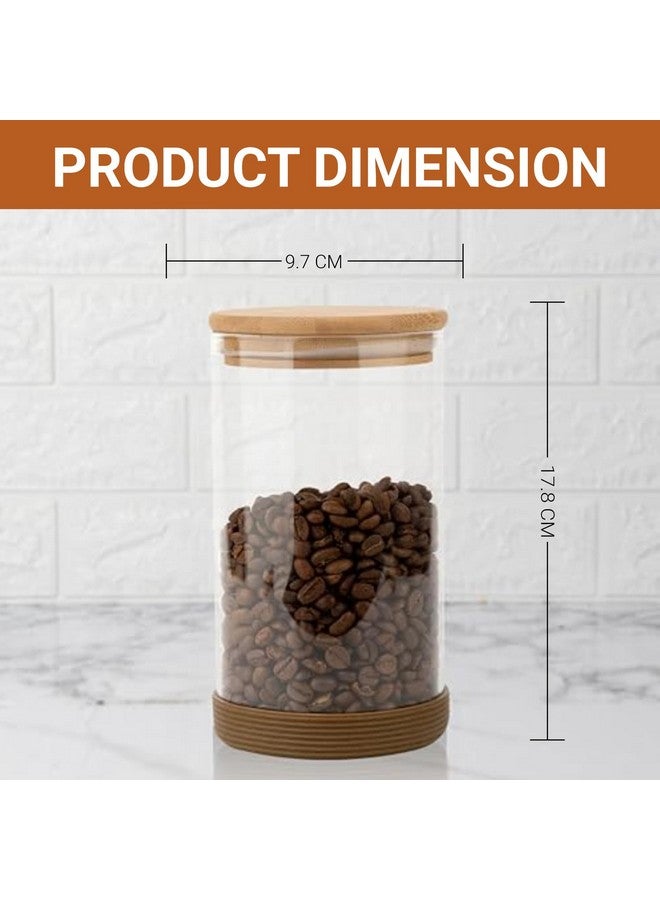 Femora Femora Borosilicate Glass Jars with Wooded Lid| 1 Year Warranty| Multipurpose Airtight Storage Jar For Cookies, Snacks, Spices| Glass Jar 1000ml| Set Of 6| Transparent Glass Jars For Kitchen Storage - Image 3