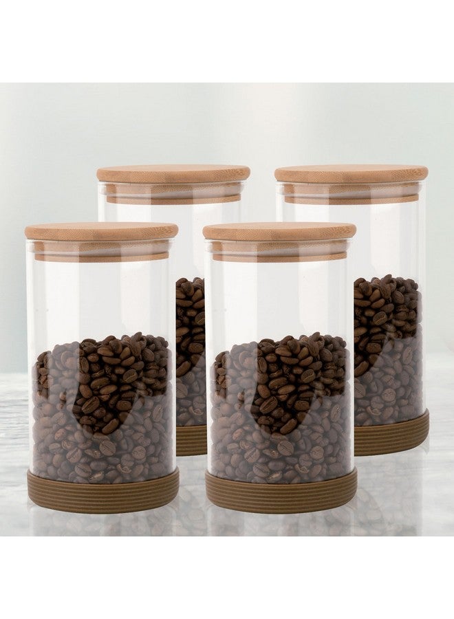 Femora Femora Borosilicate Glass Jars with Wooded Lid| 1 Year Warranty| Multipurpose Airtight Storage Jar For Cookies, Snacks, Spices| Glass Jar 1000ml| Set Of 6| Transparent Glass Jars For Kitchen Storage - Image 4