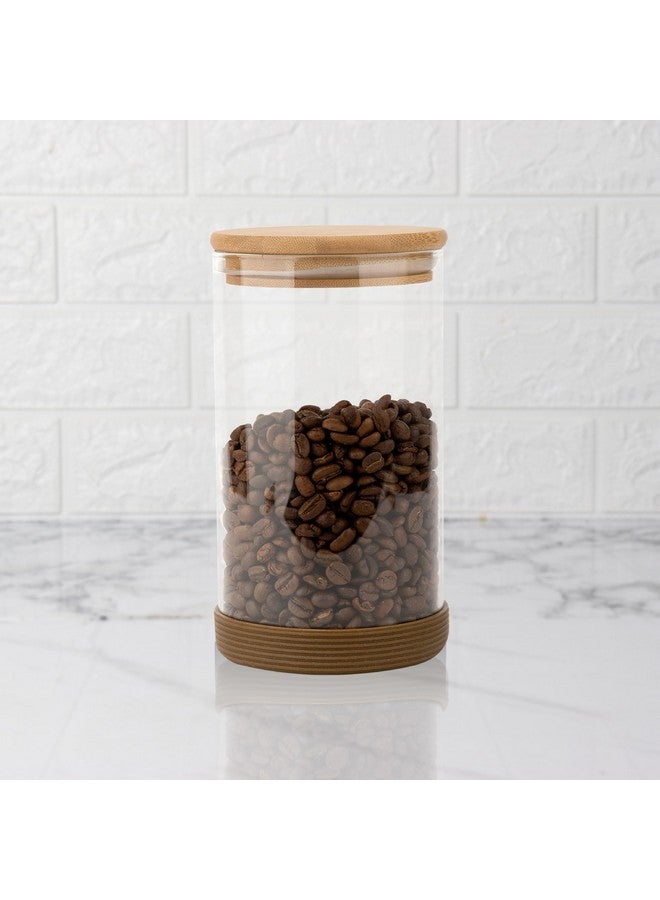 Femora Femora Borosilicate Glass Jars with Wooded Lid| 1 Year Warranty| Multipurpose Airtight Storage Jar For Cookies, Snacks, Spices| Glass Jar 1000ml| Set Of 6| Transparent Glass Jars For Kitchen Storage - Image 2