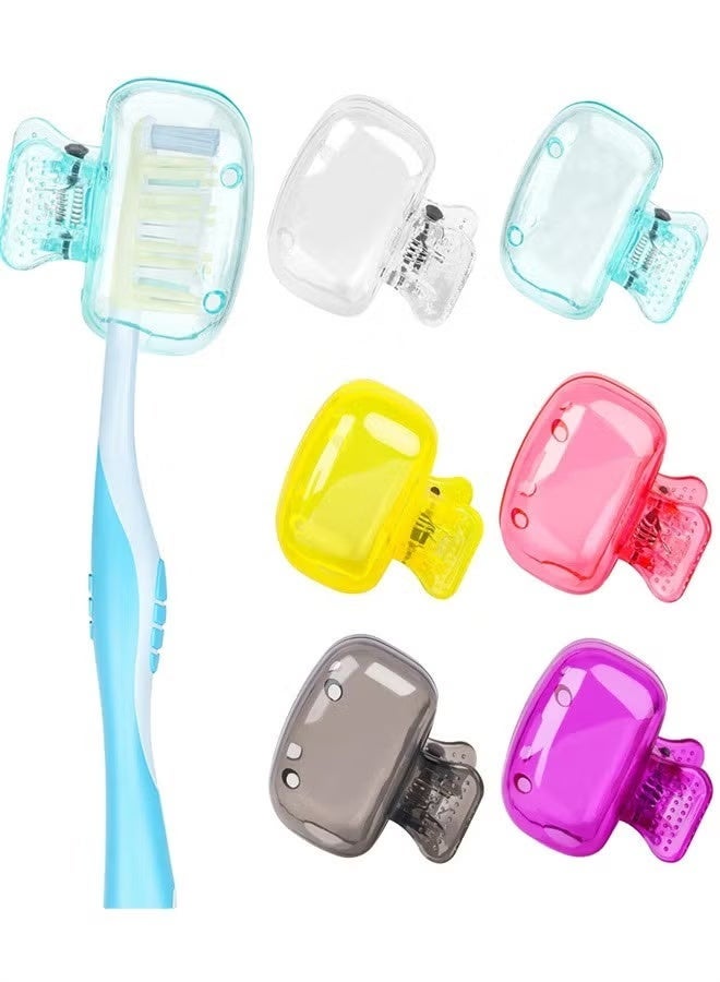 Travel Toothbrush Head Covers Cap, 6 Pack Toothbrush Protector Brush Pod Case Portable Toothbrush Protector Toothbrush Storage Head Cover for Household Travel, School, Bathroom, Camping - Image 1