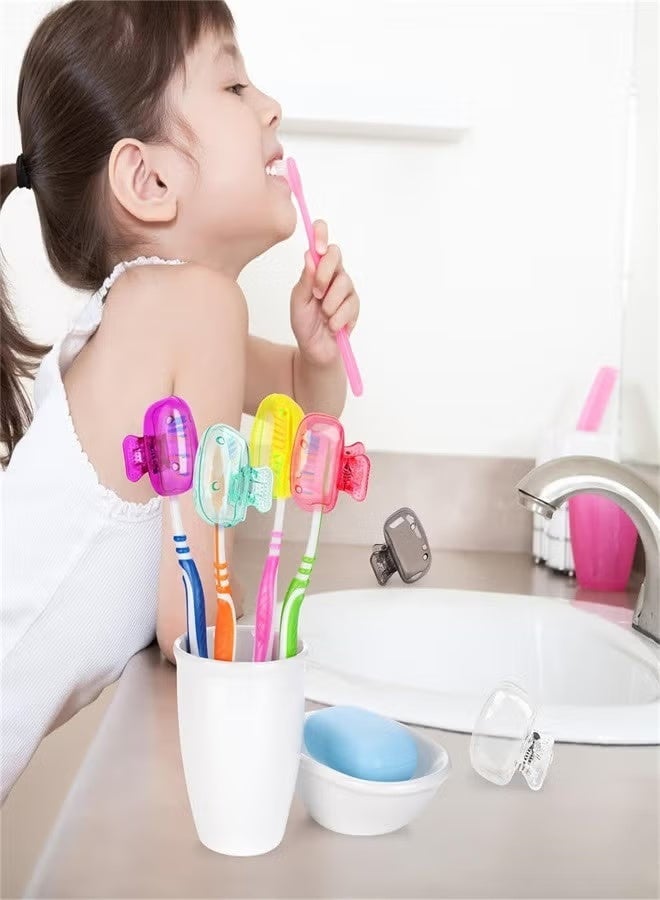 Travel Toothbrush Head Covers Cap, 6 Pack Toothbrush Protector Brush Pod Case Portable Toothbrush Protector Toothbrush Storage Head Cover for Household Travel, School, Bathroom, Camping - Image 4