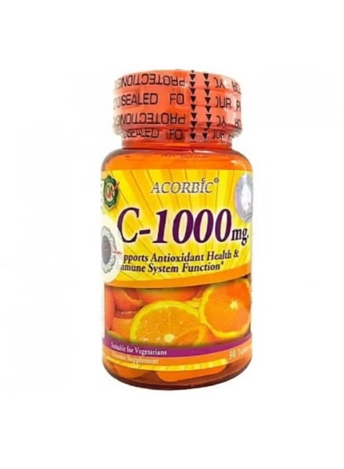 Vitamin C Supplement 1000 mg 30 Capsules