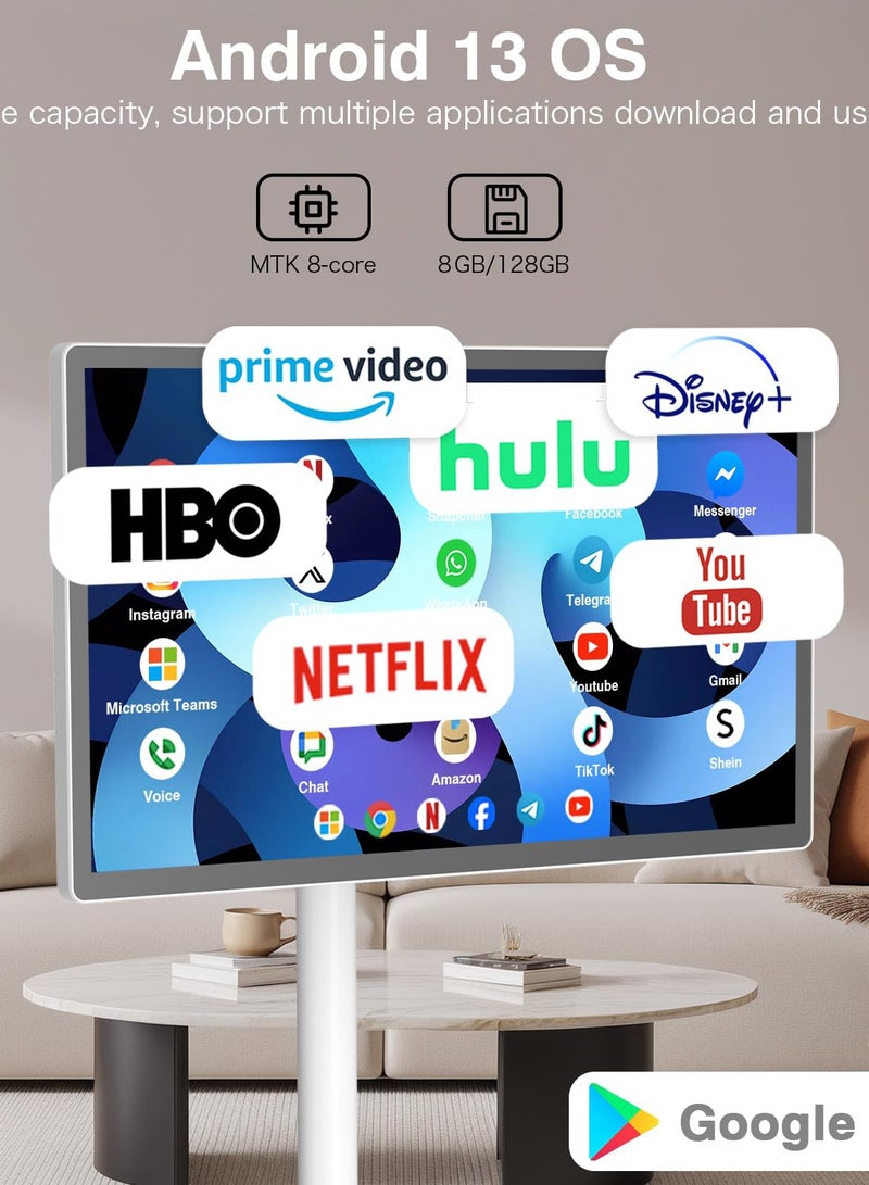 24-inch Portable Smart Screen, 8H Long Battery Life, 8GB RAM & Voice Control, Mobile Design for Home, Interactive Education - Image 2