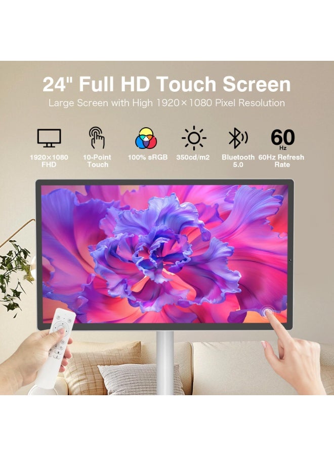 24-inch Portable Smart Screen, 8H Long Battery Life, 8GB RAM & Voice Control, Mobile Design for Home, Interactive Education - Image 3