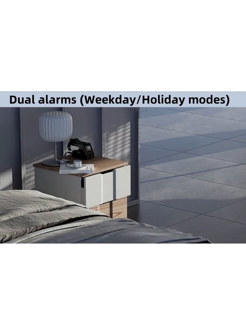 MOCOM 240W 10-in-1 USB C Charger Station with GaN Fast Charging, Digital Clock & Dual Alarm | 140W PD3.1 Multi-Port Desktop Charging Hub with 15W Wireless Charger for MacBook Pro, iPhone 17, Galaxy S25, iPad, Apple Watch & More - Image 5