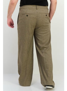 GANT Men Regular Fit Houndstooth Print Straight Leg Pants, Brown Combo  - Image 2