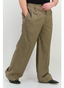 Men Regular Fit Houndstooth Print Straight Leg Pants, Brown Combo - pzsku/ZE6F18AD38F24009B4120Z/45/_/1738937555/4590b177-8313-4127-9831-bbfa3d6879d6